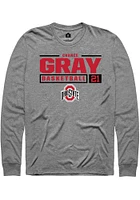 Chance Gray  Ohio State Buckeyes Graphite Rally NIL Stacked Box Long Sleeve T Shirt