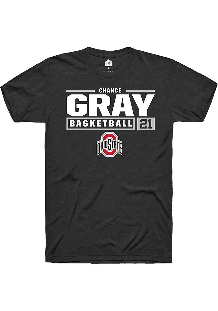 Chance Gray Ohio State Buckeyes Rally NIL Stacked Box Short Sleeve T Shirt