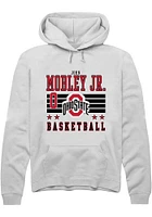 John Mobley Jr.  Rally Ohio State Buckeyes Mens White NIL Striped Long Sleeve Hoodie