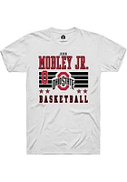 John Mobley Jr.  Ohio State Buckeyes White Rally NIL Striped Short Sleeve T Shirt