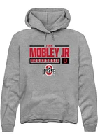 John Mobley Jr.  Rally Ohio State Buckeyes Mens Graphite NIL Stacked Box Long Sleeve Hoodie