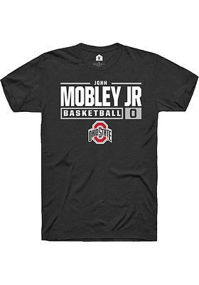 John Mobley Jr. Ohio State Buckeyes Rally NIL Stacked Box Short Sleeve T Shirt