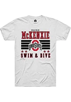Malcolm McKenxie  Ohio State Buckeyes White Rally NIL Striped Short Sleeve T Shirt