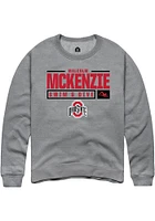Malcolm McKenxie  Rally Ohio State Buckeyes Mens Graphite NIL Stacked Box Long Sleeve Crew Sweatsh..
