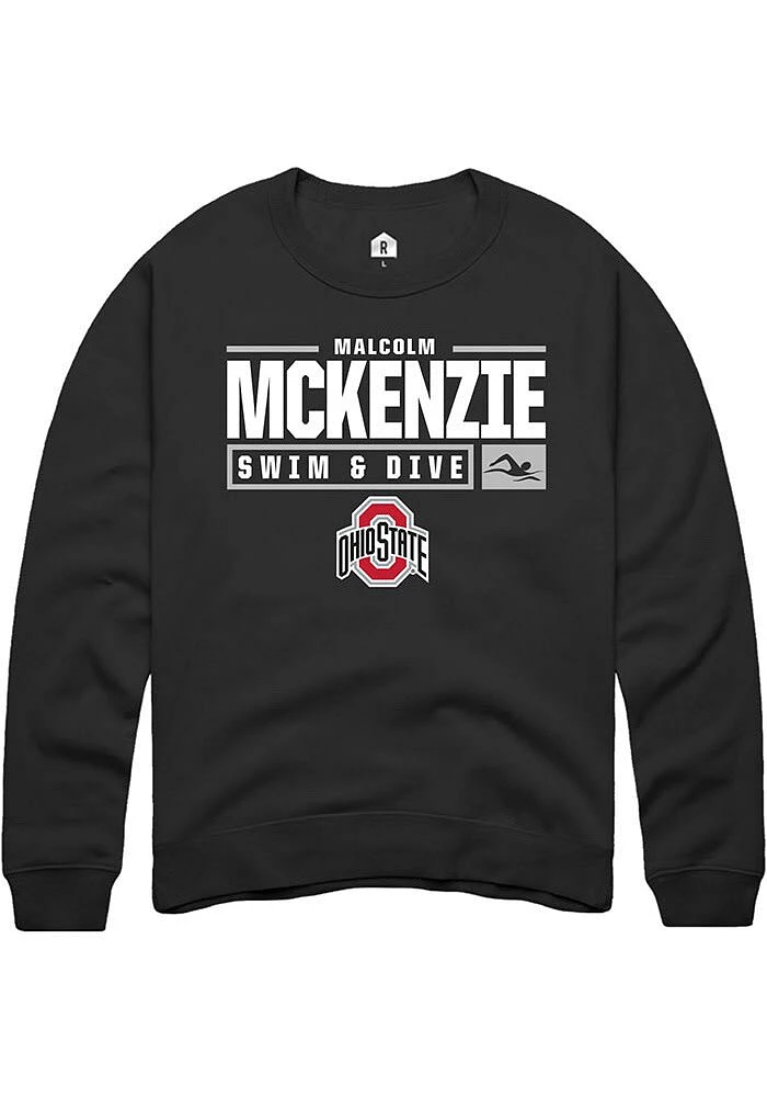 Malcolm McKenxie Rally Ohio State Buckeyes Mens NIL Stacked Box Long Sleeve Crew Sweatshirt