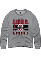 Meechie Johnson Jr. Rally Ohio State Buckeyes Mens NIL Striped Long Sleeve Crew Sweatshirt