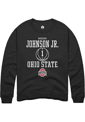 Meechie Johnson Jr.  Rally Ohio State Buckeyes Mens Black NIL Sport Icon Long Sleeve Crew Sweatshi..