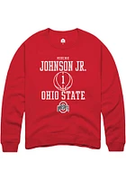 Meechie Johnson Jr.  Rally Ohio State Buckeyes Mens Red NIL Sport Icon Long Sleeve Crew Sweatshirt