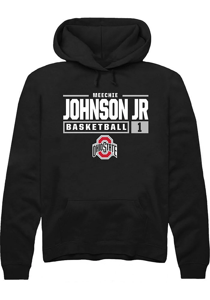 Meechie Johnson Jr. Rally Ohio State Buckeyes Mens NIL Stacked Box Long Sleeve Hoodie