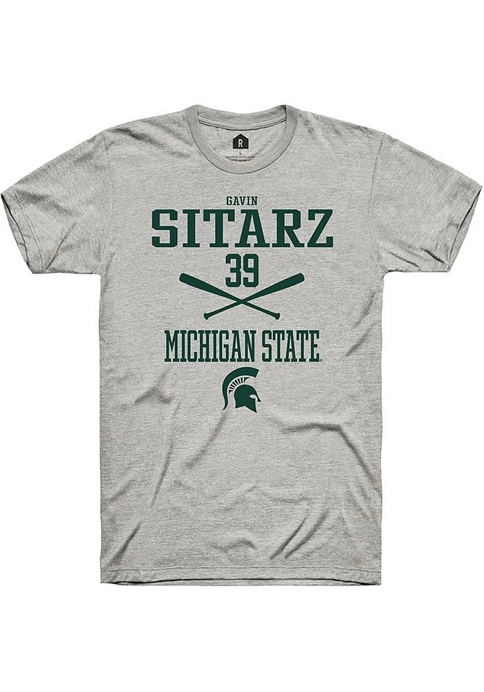 Gavin Sitarz Michigan State Spartans Ash Rally NIL Sport Icon Short Sleeve T Shirt