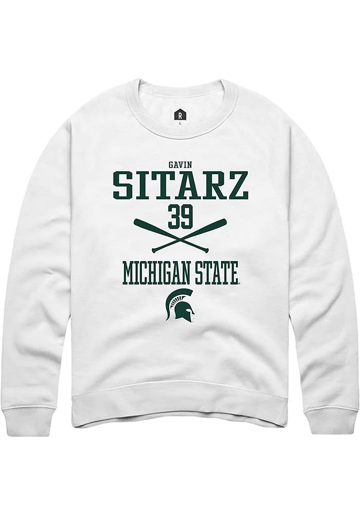 Gavin Sitarz Rally Michigan State Spartans Mens NIL Sport Icon Long Sleeve Crew Sweatshirt