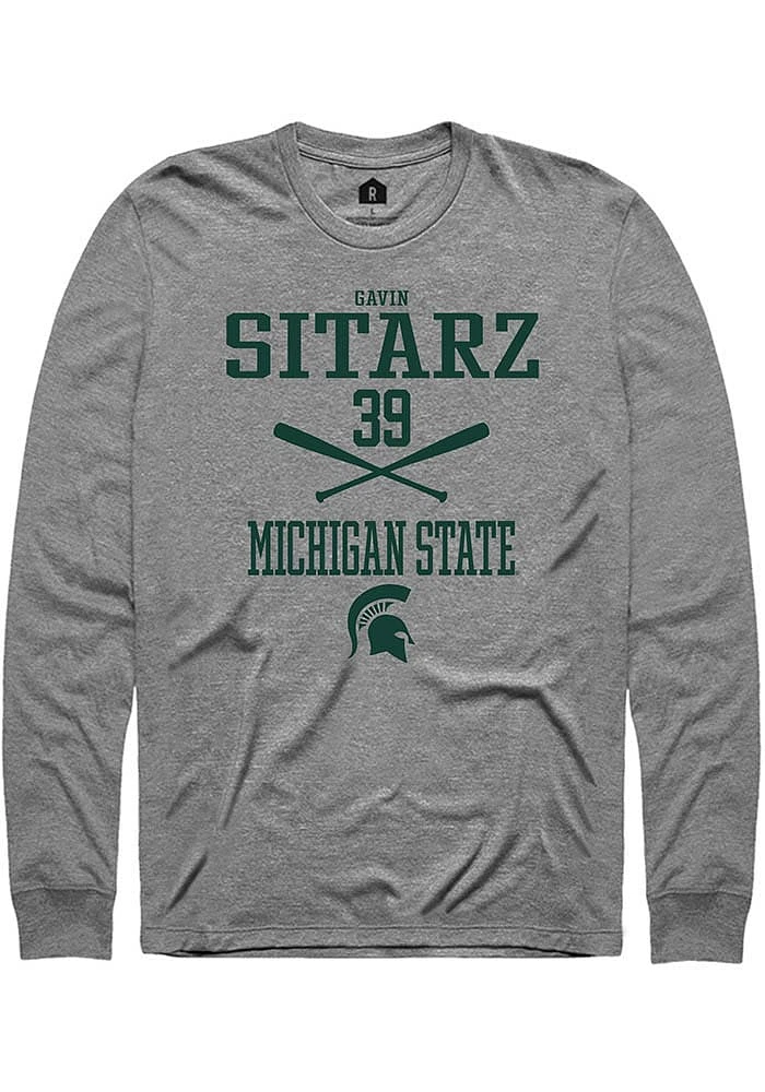 Gavin Sitarz Michigan State Spartans Graphite Rally NIL Sport Icon Long Sleeve T Shirt
