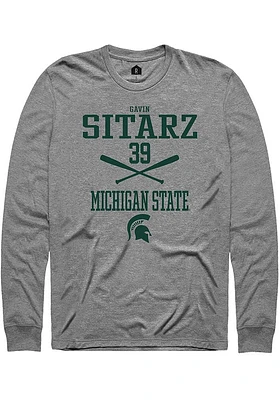 Gavin Sitarz  Michigan State Spartans Graphite Rally NIL Sport Icon Long Sleeve T Shirt