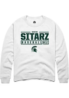 Gavin Sitarz Rally Michigan State Spartans Mens NIL Stacked Box Long Sleeve Crew Sweatshirt