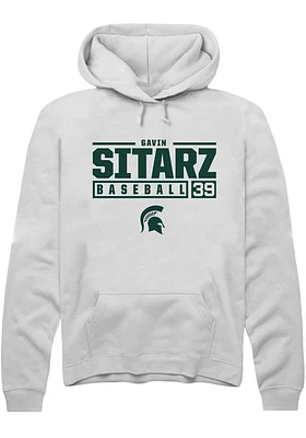 Gavin Sitarz Rally Michigan State Spartans Mens NIL Stacked Box Long Sleeve Hoodie
