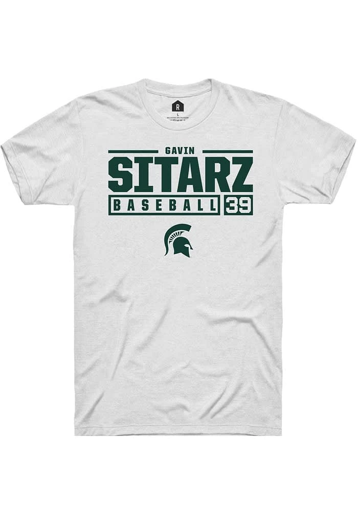 Gavin Sitarz Michigan State Spartans Rally NIL Stacked Box Short Sleeve T Shirt