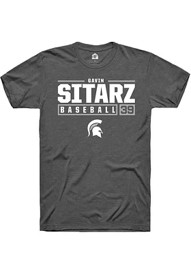 Gavin Sitarz  Michigan State Spartans Dark Grey Rally NIL Stacked Box Short Sleeve T Shirt