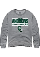 Sarah Andrews  Rally Baylor Bears Mens Graphite NIL Stacked Box Long Sleeve Crew Sweatshirt
