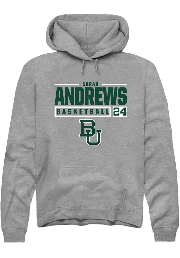 Sarah Andrews Rally Baylor Bears Mens Graphite NIL Stacked Box Long Sleeve Hoodie