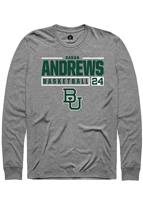 Sarah Andrews  Baylor Bears Graphite Rally NIL Stacked Box Long Sleeve T Shirt