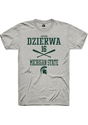 Joseph Dzierwa  Michigan State Spartans Ash Rally NIL Sport Icon Short Sleeve T Shirt