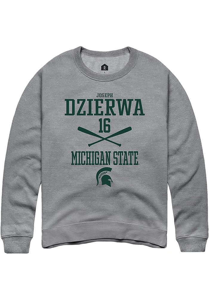 Joseph Dzierwa Rally Michigan State Spartans Mens Graphite NIL Sport Icon Long Sleeve Crew Sweats..