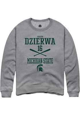 Joseph Dzierwa  Rally Michigan State Spartans Mens Graphite NIL Sport Icon Long Sleeve Crew Sweats..