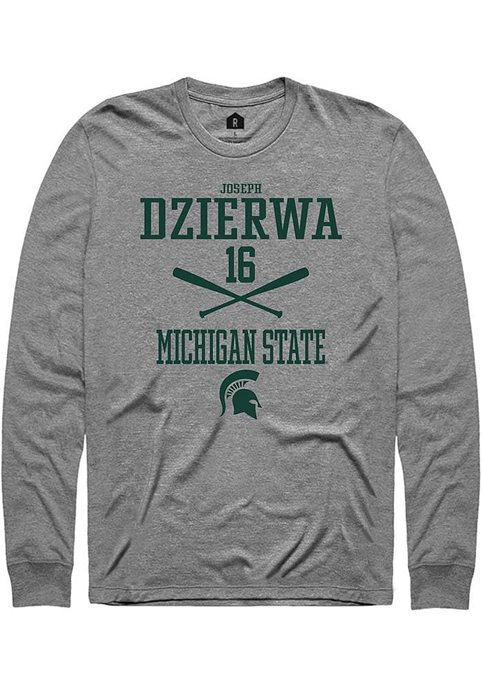 Joseph Dzierwa Michigan State Spartans Graphite Rally NIL Sport Icon Long Sleeve T Shirt