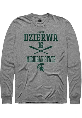 Joseph Dzierwa  Michigan State Spartans Graphite Rally NIL Sport Icon Long Sleeve T Shirt