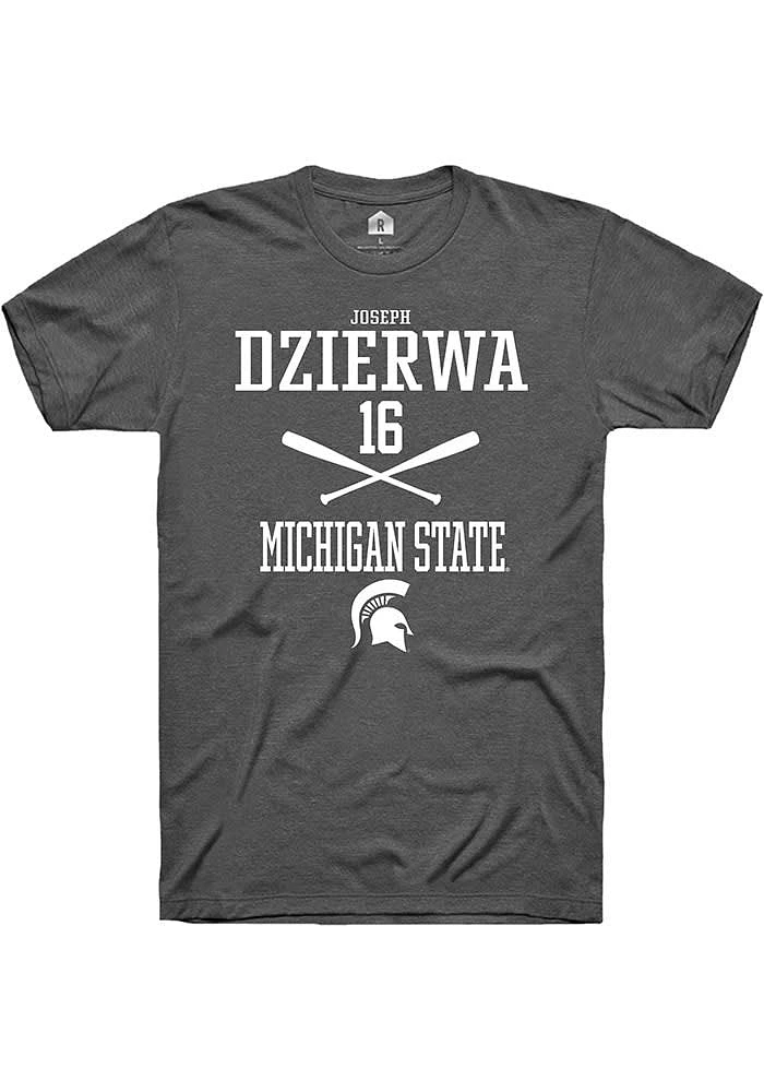 Joseph Dzierwa Michigan State Spartans Dark Grey Rally NIL Sport Icon Short Sleeve T Shirt