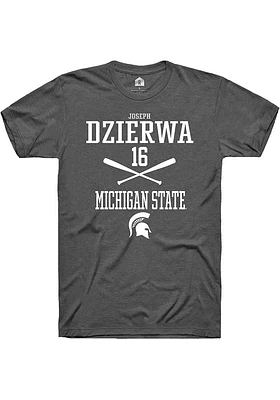 Joseph Dzierwa  Michigan State Spartans Dark Grey Rally NIL Sport Icon Short Sleeve T Shirt