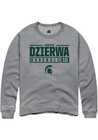 Joseph Dzierwa  Rally Michigan State Spartans Mens Graphite NIL Stacked Box Long Sleeve Crew Sweat..
