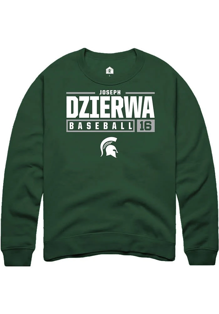 Joseph Dzierwa Rally Michigan State Spartans Mens NIL Stacked Box Long Sleeve Crew Sweatshi