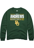 Sarah Andrews  Rally Baylor Bears Mens Green NIL Stacked Box Long Sleeve Crew Sweatshirt