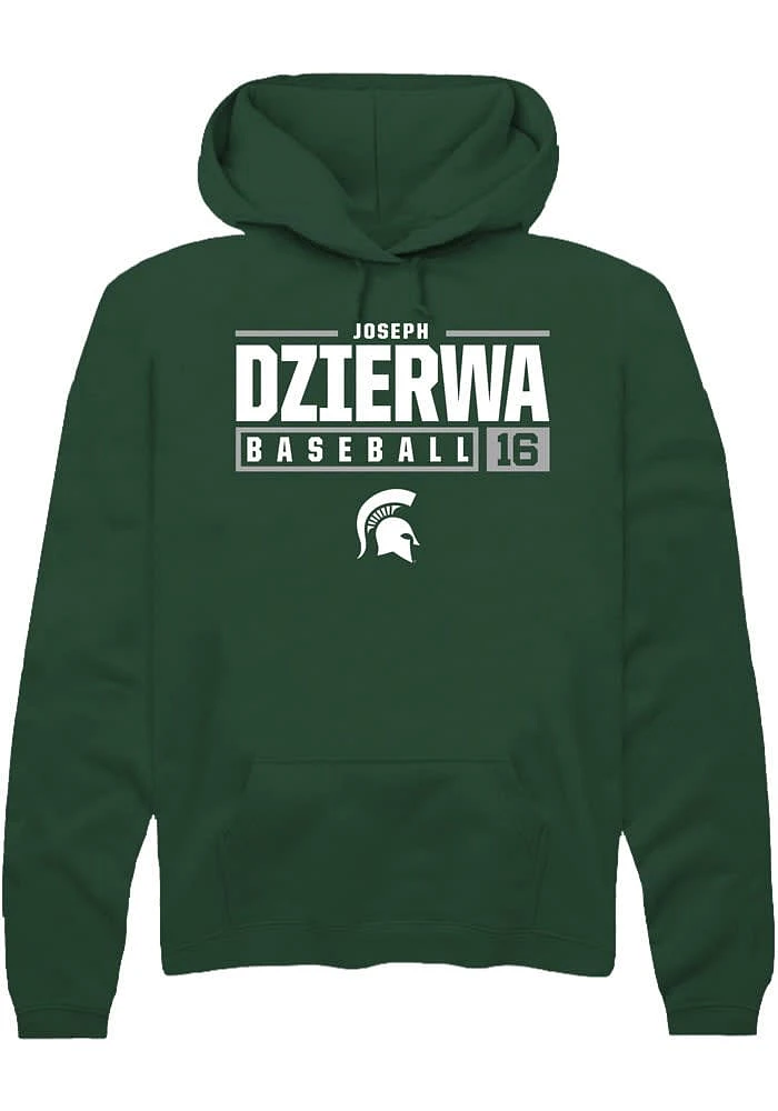 Joseph Dzierwa Rally Michigan State Spartans Mens NIL Stacked Box Long Sleeve Hoodie