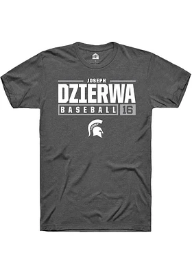 Joseph Dzierwa  Michigan State Spartans Dark Grey Rally NIL Stacked Box Short Sleeve T Shirt