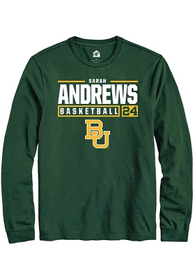 Sarah Andrews  Baylor Bears Green Rally NIL Stacked Box Long Sleeve T Shirt