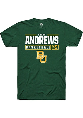 Sarah Andrews  Baylor Bears Green Rally NIL Stacked Box Short Sleeve T Shirt
