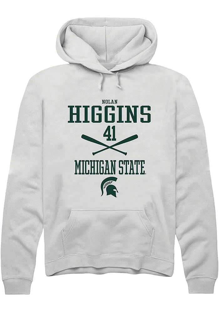 Nolan Higgins Rally Michigan State Spartans Mens NIL Sport Icon Long Sleeve Hoodie