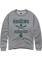 Nolan Higgins  Rally Michigan State Spartans Mens Graphite NIL Sport Icon Long Sleeve Crew Sweatsh..