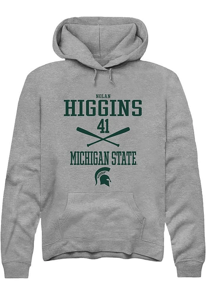 Nolan Higgins Rally Michigan State Spartans Mens Graphite NIL Sport Icon Long Sleeve Hoodie