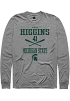 Nolan Higgins  Michigan State Spartans Graphite Rally NIL Sport Icon Long Sleeve T Shirt