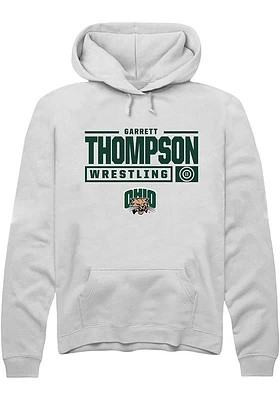 Garrett Thompson Rally Ohio Bobcats Mens NIL Stacked Box Long Sleeve Hoodie