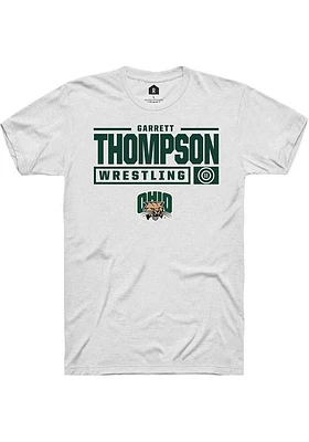 Garrett Thompson Ohio Bobcats Rally NIL Stacked Box Short Sleeve T Shirt
