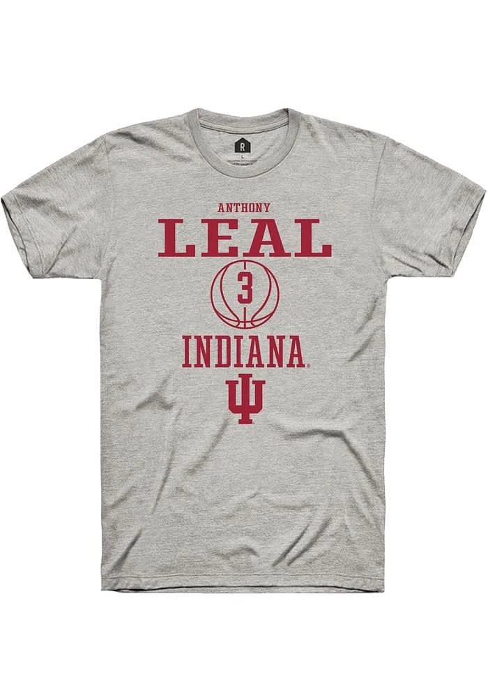 Anthony Leal Indiana Hoosiers Ash Rally NIL Sport Icon Short Sleeve T Shirt
