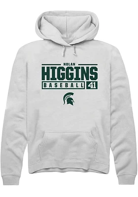 Nolan Higgins Rally Michigan State Spartans Mens NIL Stacked Box Long Sleeve Hoodie