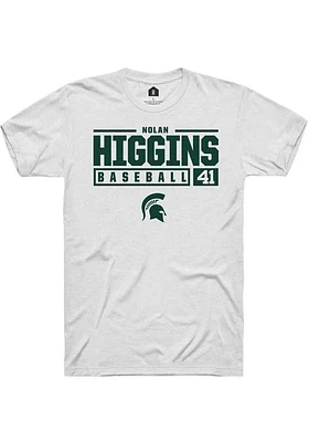 Nolan Higgins Michigan State Spartans Rally NIL Stacked Box Short Sleeve T Shirt