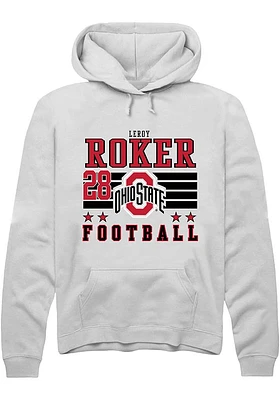 Leroy Roker Rally Ohio State Buckeyes Mens NIL Striped Long Sleeve Hoodie