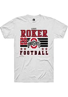 Leroy Roker  Ohio State Buckeyes White Rally NIL Striped Short Sleeve T Shirt