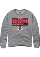 Leroy Roker  Rally Ohio State Buckeyes Mens Graphite NIL Stacked Box Long Sleeve Crew Sweatshirt
